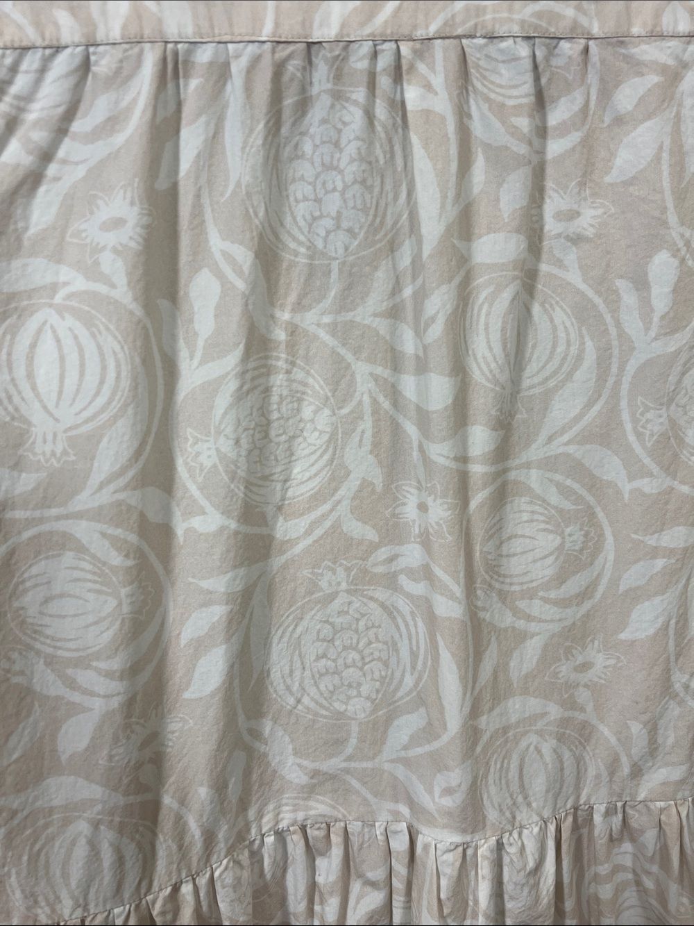 La Plage 100% Cotton Ivory and Beige Botanical Boho Dress Sz Small - Picture 5 of 7